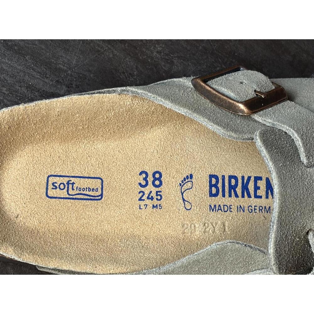 Birkenstock Boston Suede Taupe Clogs Women’s EU 38 US 7-7.5 New - Picture 2 of 5